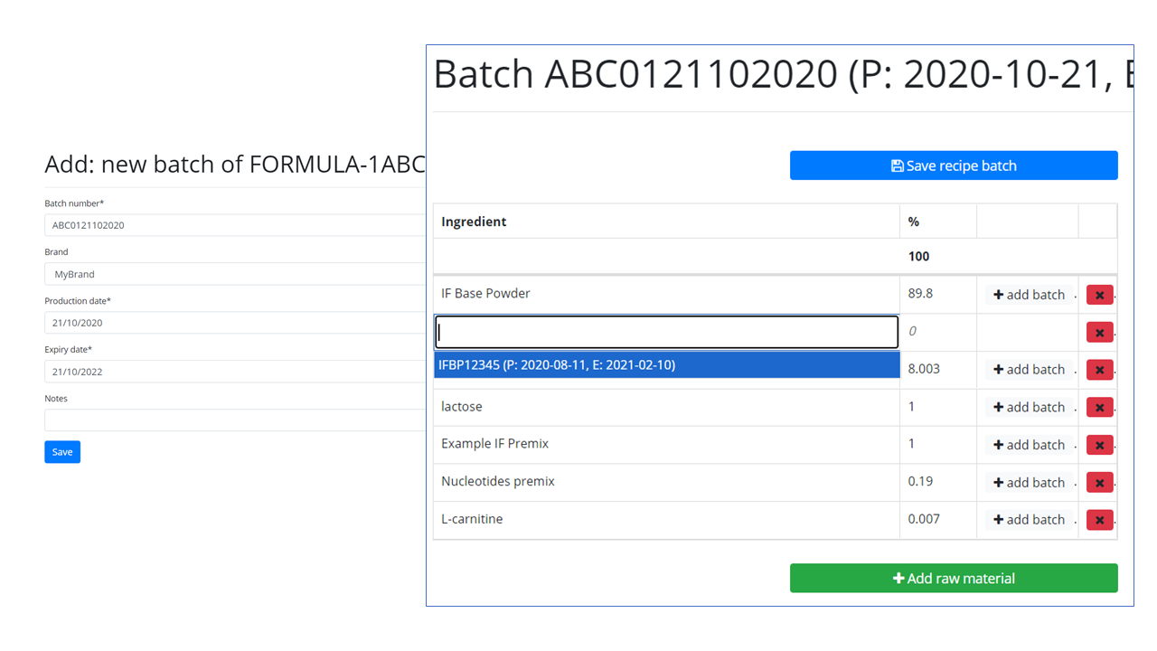 Define ingredients screenshot